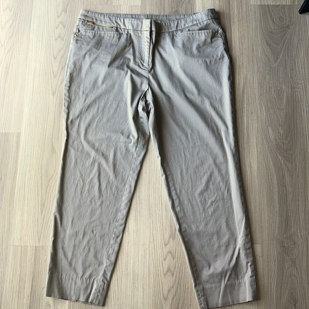 Jones New York Cotton Khaki Pants-Women’s 12 Straight Leg Stretch Career Classic